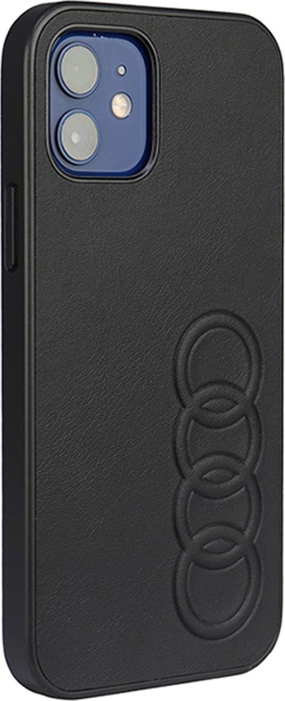 Kllëf telefoni Audi Synthetic Leather, për iPhone 12 12 Pro 6.1", i zi