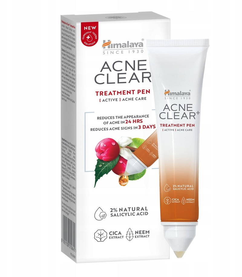 Xhel kundër akneve Himalaya Acne Clear+ Treatment Pen, 2% acid salicilik, 15ml, transparent