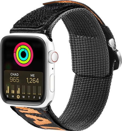 Rrip ore Dux Ducis Strap Outdoor, najlon, për Apple Watch 49 45 44 42mm, i zi me portokalli