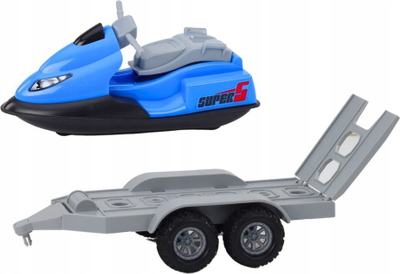 Lodër quad me rimorkio, me varkë dhe jet ski, plastike, me shumë ngjyra