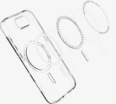Maskë telefoni Spigen Liquid Crystal MagSafe, për iPhone 16e, transparente, e bardhë