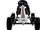 Go-kart për kalamoj Monster, me pedale, rrota me frymë, i bardhë me të zi