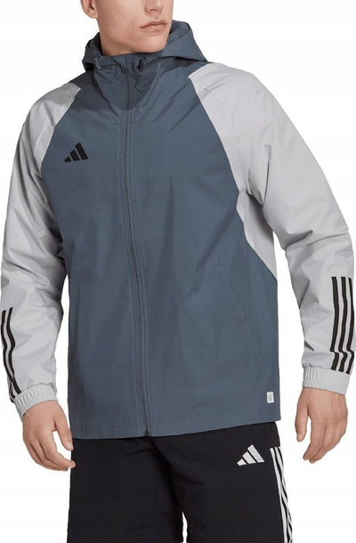 Xhaketë për burra Adidas Tiro 23 Competition All Weather, me kapuç, kundra shiut, gri