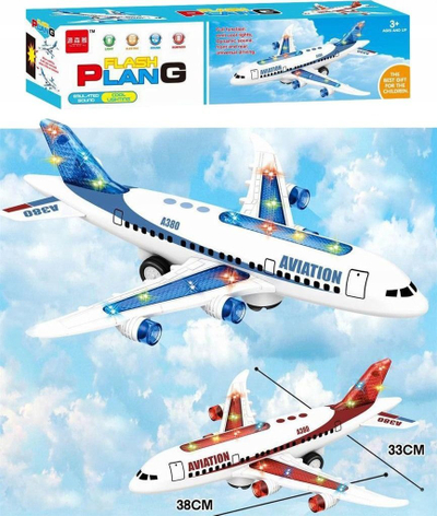 Avion lodër Trifox B&Go, me drita, me zë, 38cm, i bardhë