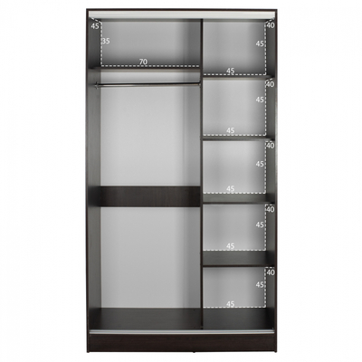 Dollap rrëshqitës Adler HM2460.02, 120x60x220 cm, me pasqyrë, wenge i errët