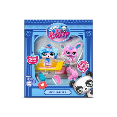Set lodrash Littlest Pet Shop Petfluencer Pairs Series 1, 2 figura me aksesore, shumëngjyrësh