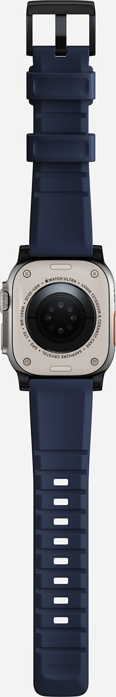 Rrip dore për Apple Watch Nomad Rugged Strap, gome FKM, 42-49mm, blu Atlantic dhe i zi