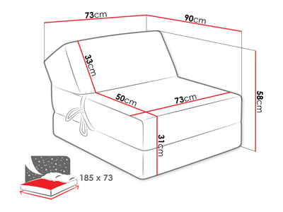 Divan krevat Fabian (73 x 58 x 90)
