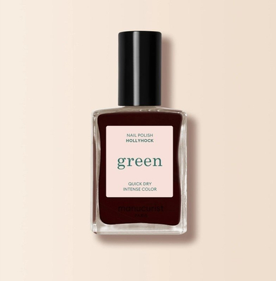 Smalc thonjsh Manucurist Green Hollyhock, tharje e shpejtë, ngjyrë e kuqe shumë e errët