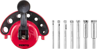 Set stërpikash diamanti Verto 60H840, 4 deri 12 mm, 8 copë, i kuq