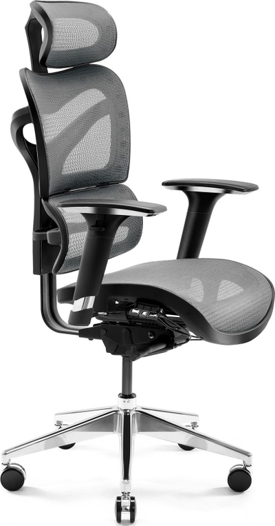 Karrige zyre Diablo Chairs V-Commander, ergonomike, rrjetë, e zezë gri