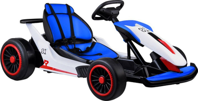 Go kart elektrik Yokomisiad PA0308, me drift, për kalamaj, i bardh e zi e blu