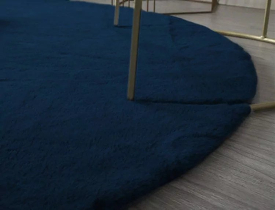 Tapet rrumbullak Strado Round Rug Rabbit, 160x160, Royal Navy blu
