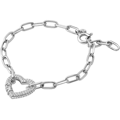 Byzylyk për femra Michael Kors Pavé Heart, i argjendtë