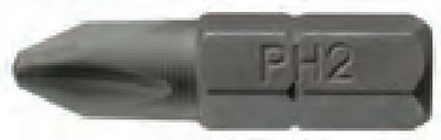 Bit kaçavidë Teng Tools PH2 PH2500210, 25mm, 1/4" hex, gri