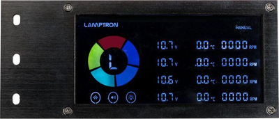 Kontrollues ventilatoresh Lamptron SM436 Sync, 4 kanale, ekran LCD, i zi