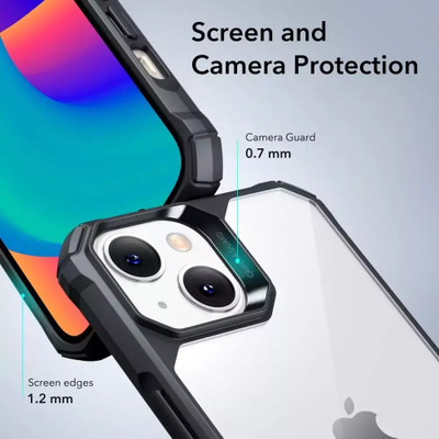 Kapak telefoni ESR Air Armor për iPhone 14 Plus, transparent, me kornizë të zezë