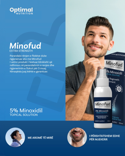 Solucion për rritje të flokut Minofud 5% Minoxidil, 100 ml