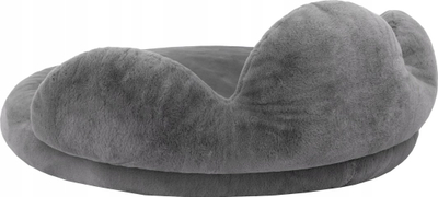 Shtrat për qen Small Fur Bed, divan 75x75cm, peliçe e butë, gri