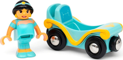 Lodër treni Brio Disney Princess Jasmine &amp; Vagon, 2 pjesë, për kalamaj 3+, ngjyrë turquoise