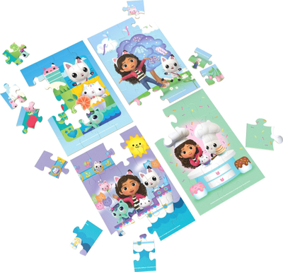 Set puzzle druri SM Games Gabby's Dollhouse, 4 copë, shumëngjyrësh