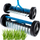 Aerator manual për lëndinë Garden, me rrota, konstruksion metalik, blu