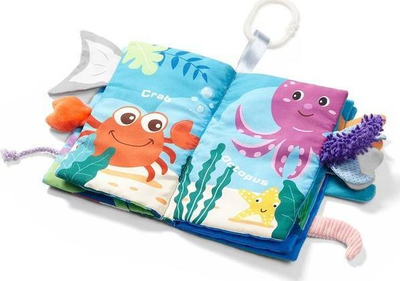 Libër senzorial për bebe BabyOno Go To The Ocean, poliester, me rrip varjeje, shumëngjyrësh