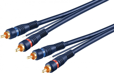 Kabllo audio Wentronic Goobay 50175, RCA mashkull-mashkull, 5 m, blu