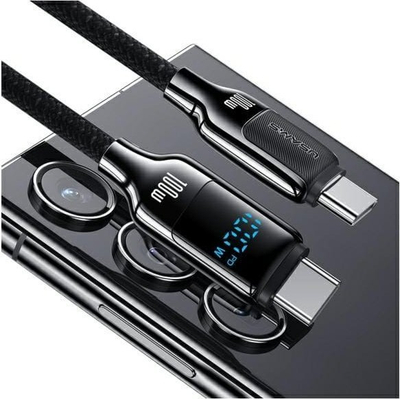 Kabllo USB C Usams HX Series, 1.2m, 100W, me ekran digjital
