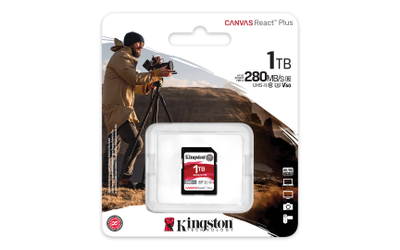 Kartë memorie Kingston Canvas React Plus, SDXC, 1TB, CL10