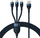 Kabllo karikimi Baseus Flash Series II BSU3888, USB-A në USB-C microUSB Lightning, 1.2 m, blu