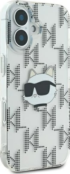 Mbulesë telefoni Karl Lagerfeld KLHCP16SHKLPCHT, për iPhone 16 6.1", e tejdukshme, e fortë