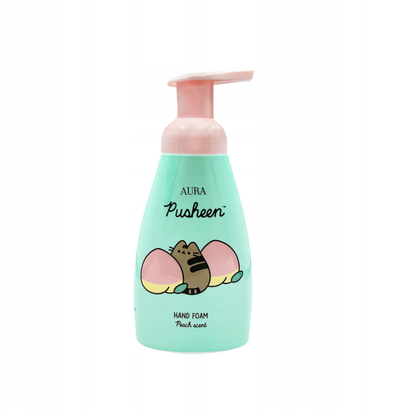 Sapun duarsh Aura Pusheen Hand Foam Peach, 300ml, aromë pjeshke, jeshil rozë
