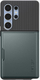 Заштитна маска за телефон Spigen Slim Armor CS, Samsung Galaxy S25 Ultra, џеб за картички, зелена Abyss