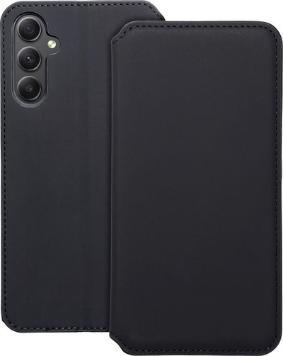 Këllëf Futera Dual Pocket për Samsung Galaxy S24 Plus, me xhepa për karta, mbyllje me magnet, i zi