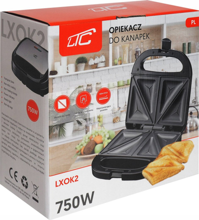 Tostierë dhe grill Duy, 1000W, veshje jo-ngjitëse, e zezë