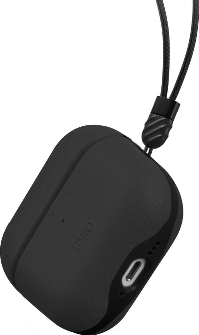 Çantë dhe kapak mbrojtës Uniq Lyden DS, për AirPods 4, set 2 në 1, e zezë