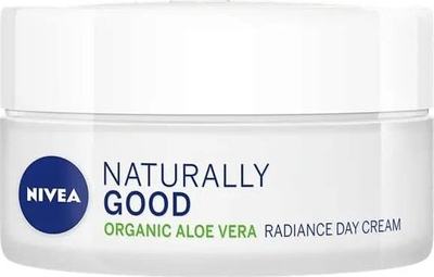 Krem ditor për fytyrë Nivea Naturally Good me aloe vera bio, Radiance, 50 ml, i bardhë
