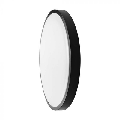 Plafonierë LED V-TAC 76351, 18W, 1830 lm, 6500K, IP44, e rrumbullakët, kornizë e zezë