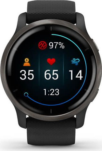 Ora e zgjuar Garmin Venu 2, GPS, 45mm, e zezë Slate