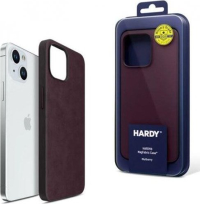 Mbulesë telefoni 3mk HARDY MagFabric Berry për iPhone 15, material tekstili, ngjyrë vishnje
