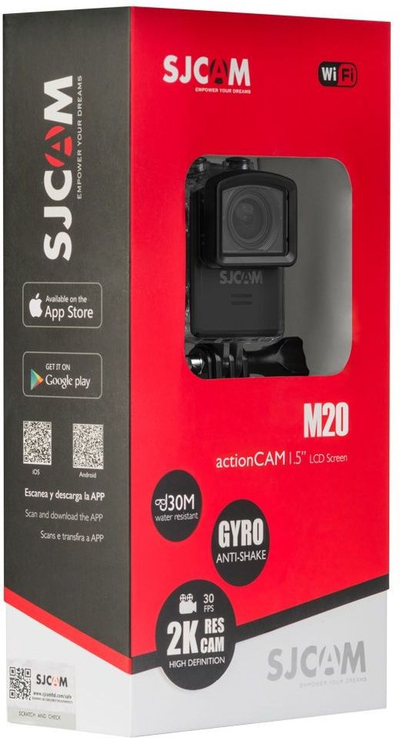 Kamerë sportive SJCAM M20, 4K, 16MP, e zezë
