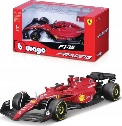 Model makine Bburago Ferrari F1-75, 1:43, metal, e kuqe