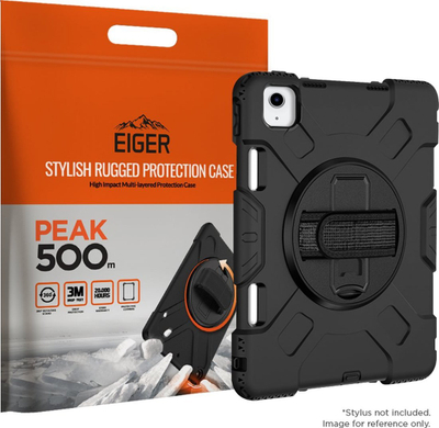 Futrollë tableti Eiger Peak 500, për iPad 10.9 2022 dhe iPad 2025 11th Gen, me rrip shpatulle, e zezë