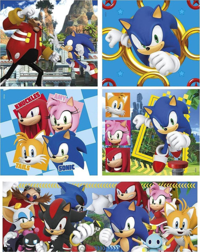 Puzzle Clementoni Sonic Supercolor 10 in 1, 10 puzzle, 18 24 48 60 copë, shumëngjyrësh