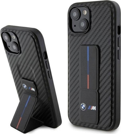 Mbrojtëse telefoni BMW M Series BMHCP15SGSPCCK, për iPhone 15 6.1", me mbajtëse për dorë e për tavolinë, karbon, e zezë