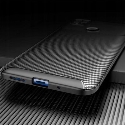 Këllëf telefoni Carbon Premium për Xiaomi Redmi 9C, TPU, që s’rrëshqet, i zi