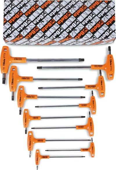 Set çelsash Torx Beta 970791, 13 copë, me dorezë T, portokalli