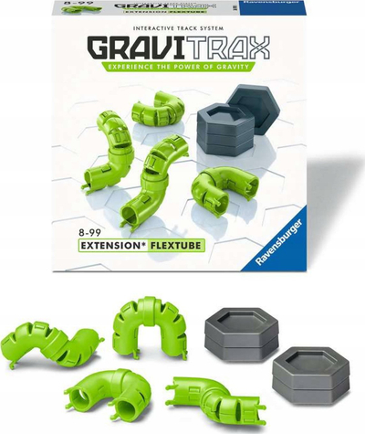 Lodër shtesë Ravensburger GraviTrax FlexTube, set pistash me gravitet, për kalamaj 8+, jeshile