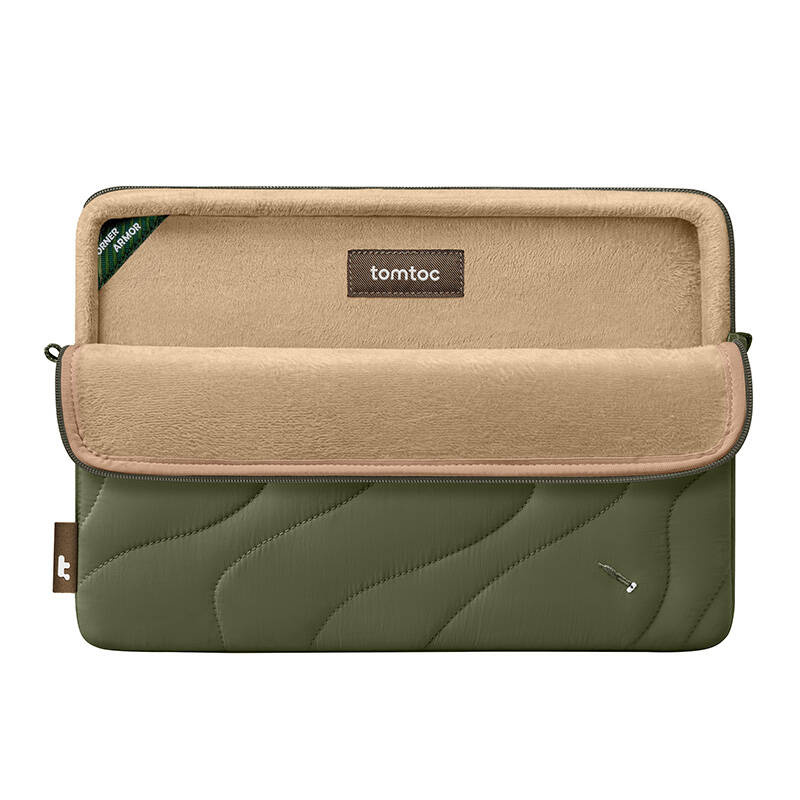 Çantë sleeve laptopi Tomtoc Terra A27, 16", dizajn i qepur, jeshile 4